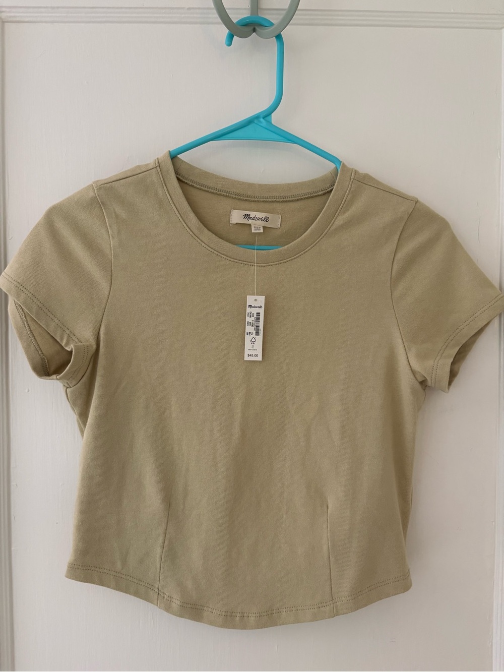 NWT Madewell Womens Short Sleeve Crewneck Tee in Olive